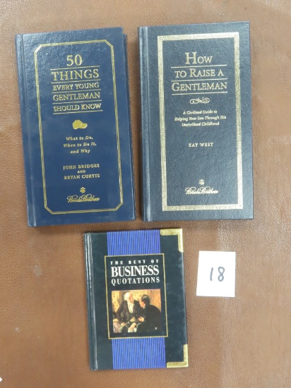 Three hardback books: Gentleman and Business Quotations
