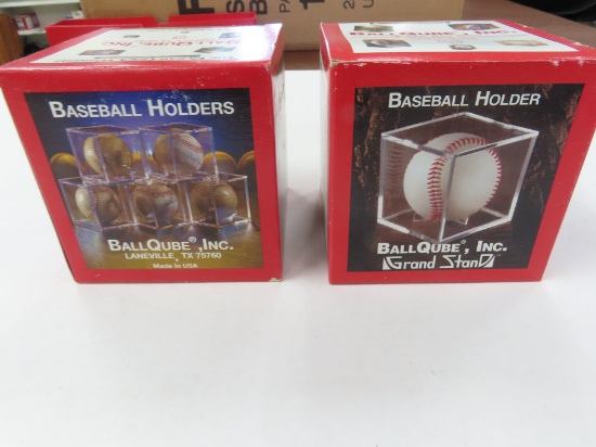 TWO (2) Baseball Holders by BallQube, Laneville, Texas. both one money