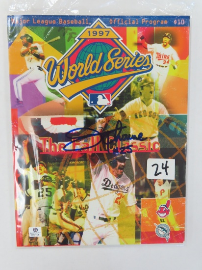 Jim Thome Signed 1997 World Series Program with Global COA # W19154. HAC Does Not Guarantee