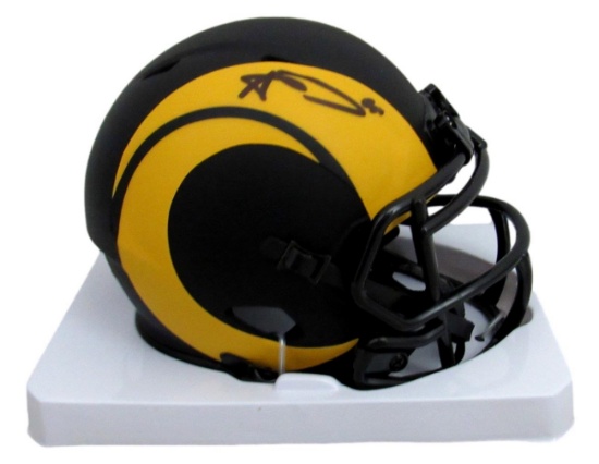 Aaron Donald Signed/Auto Los Angeles Rams BLack Eclipse Mini Helmet JSA 158875