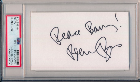Beau Bridges Actor Signed/Autographed 3x5 Index Card PSA/DNA 157240