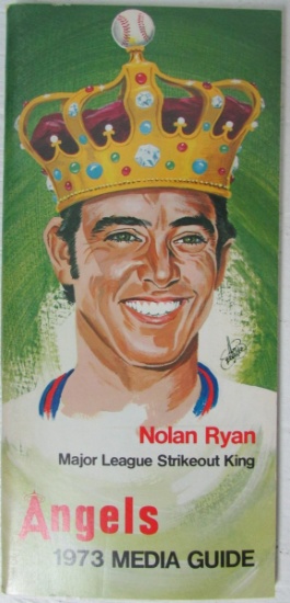 1973 California Angels Media Guide Nolan Ryan Strikeout King Cover 147001