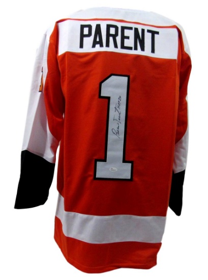 Bernie Parent Philadelphia Flyers Autographed/Signed Jersey JSA 136432