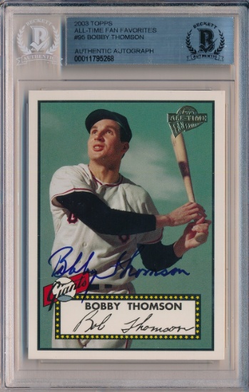 Bobby Thomson NY Giants Signed 2003 Topps All-Time Favorites Card Beckett 148127