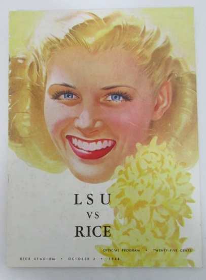 10/2/1948 LSU Tigers Vs. Rice Official Football Program 131202