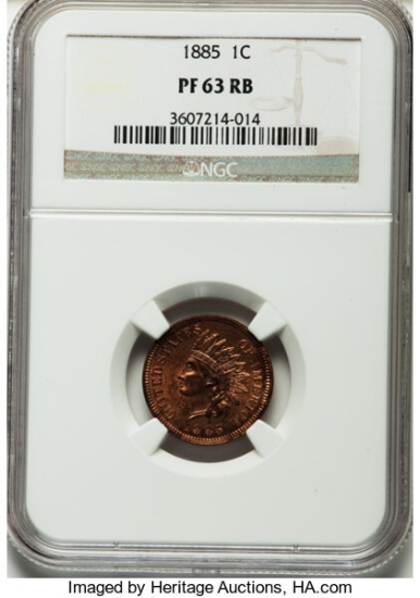 1885 1C PR63 Red and Brown NGC Graded