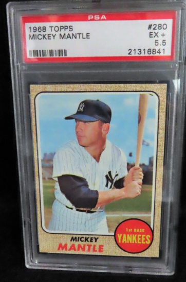 1968 TOPPS #280 MICKEY MANTLE PSA Graded 5.5