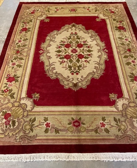 9 by 12 Fine French design pile wool hand made Oriental Rug, $159 SHIPPING to Lower 48 ONLY.