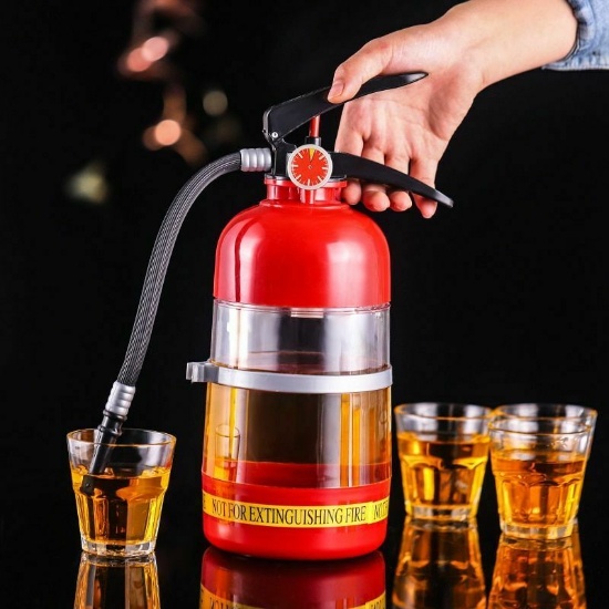 UNUSED, NEW IN BOX: 2L Creative Fire Extinguisher Wine Drink Dispenser Party Beer Water Dispenser