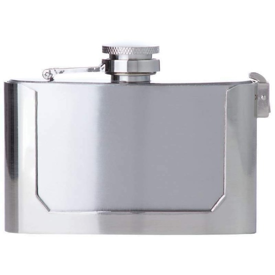 NEW IN BOX: 3oz Stainless Steel Belt Buckle Flask KTFLASKBKL3