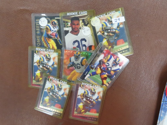 Eight (8) Jerome Bettis Football Card, Mostly Rookie Cards, All One $