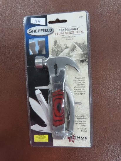 Sheffield the Hammer 14 in 1 multi tool, unopened. with belt pouch
