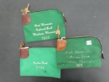 Three (3) For One Money: lockable money bags with keys, USED. Wisconsin Bank Robbery Leftovers