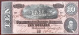 1864 $10 Confederate States of America Currency, CH-EF, Colwin Inv # 353