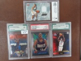 Four (4) X The Money: Graded 9 Basketball Cards incl. Glenn Robinson, Mike Bibby, Patrick Ewing and