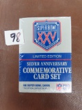 Factory Sealed Super Bowl XXV, Silver Anniversary Commemorative Card Set, 160 Super Bowl Cards.