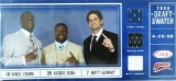 2006 Draft Swatch by SAGE, Game Used Material from Vince Young, Reggie Bush and Matt Leinart 4-29-06