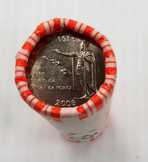 $10 FACE VALUE: Roll of 2008 Hawaii Quarters