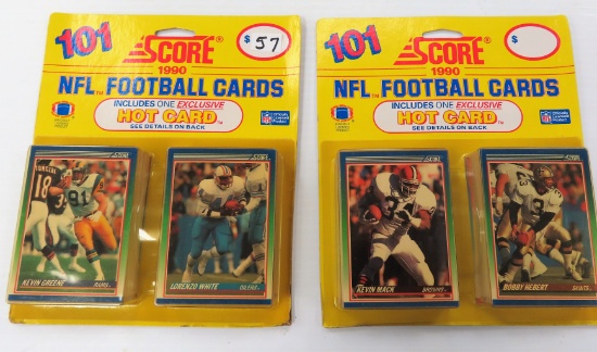 Both For One Money: 1990 Score Football Rack Packs with 101 cards in each pack. Pull a Montana, Bo