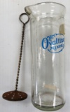 Old Ovaltine Malt Mixer, glass with metal plunger, 6