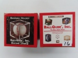 TWO (2) BallQube Baseball Holders For One Money, both Grand Stand. Laneville, Texas