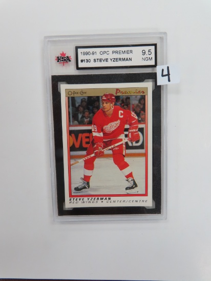 1990-91 OPC Premier #130 Steve Yzerman, KSA Graded 9.5