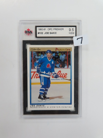 1990-91 OPC Premier #102 Joe Sakic, KSA Graded 9.5