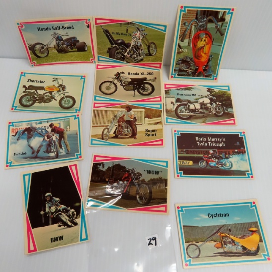 Twelve (12) Street Chopper Hot Bike - 1972 Trading Cards, one $