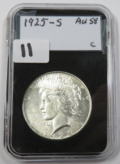 1925-S Silver Peace Dollar, AU58
