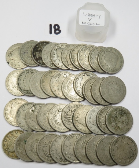 Forty (40) Liberty V Nickels. one $