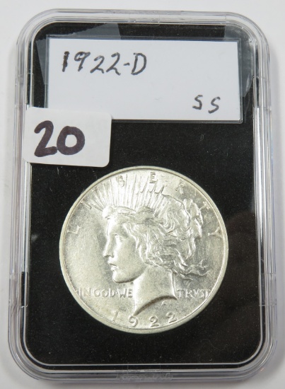 1922-D Silver Peace Dollar, AU55