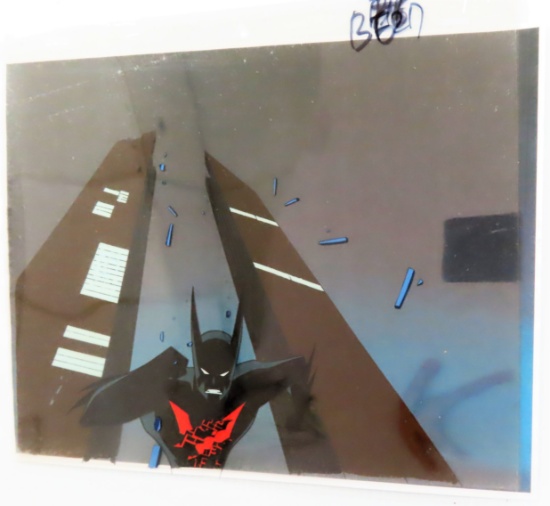 8"x11" Batman Beyond Original Animatin Cel Artwork accompanied with original artwork.