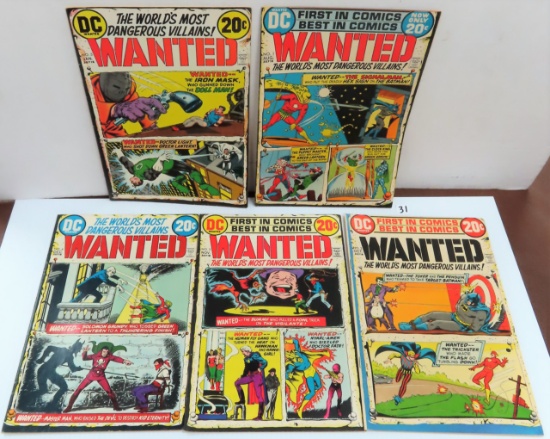 Wanted: The World's Most Deadliest Villains #1-5 (1972) DC Comics. All Five For One Money!