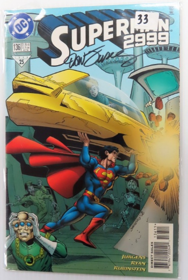 Dan Jurgens Signed DC Comic Book, Superman 2999. Estate Find, NO COA.