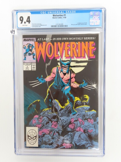 Wolverine #1, Marvel Comics, 11/88, 1st Wolverine as Patch. CGC Graded 9.4.