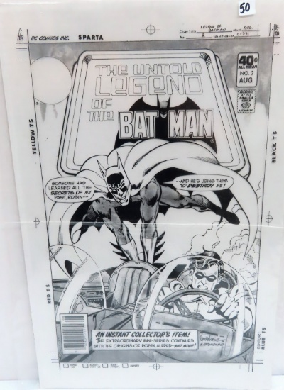 11"x17" Legend of The Batman #2 Cover Art, August 1980, Garcia Lopez. Sparta cover stock.