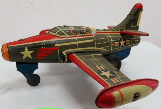 6.75" SCARCE! Vintage Tin Starfire USAF 0996 Friction Toy (Friction has no action) Lockheed F-94