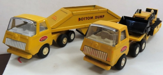 Both One Money: TONKA Bottom Dump and Equipment Hauler with Dozer. may be missing components. 11.5"L