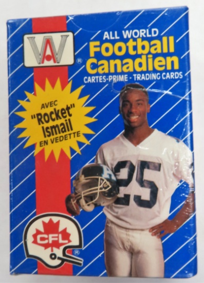 1991 World Canadien Football 110 Card Set, Unopened. Rocket Ismail Rookie Card Incl.