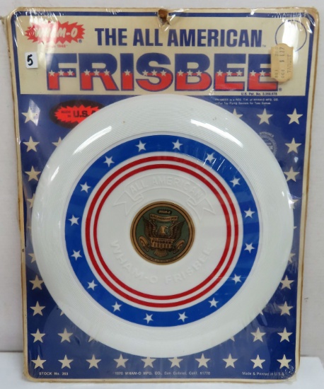 1970 UNOPENED! WHAM-O, The All American Frisbee, Made in USA. San Gabriel, Calfornia. Outstanding!