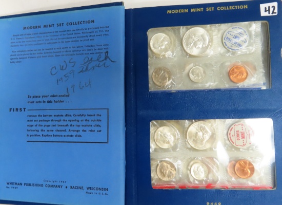 Eight (8) Mint Sets in Vintage Album Incl. 1960 P&D, 1961 P&D, 1962 P&D, 1963 P&D. JC INV # 1913