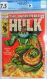 March 1969, Incredible Hulk #113, CGC Graded 7.5