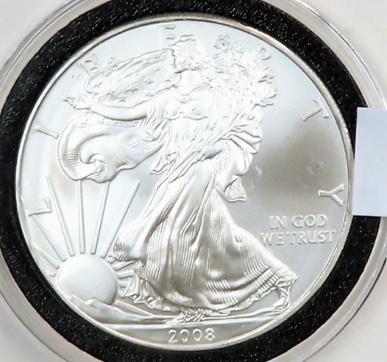 2008 U.S. Silver Eagle, One Ounce .999 Fine Silver
