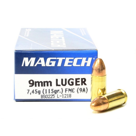 MAGTECH 9mm Fifty (50) Count Box, 115 grain