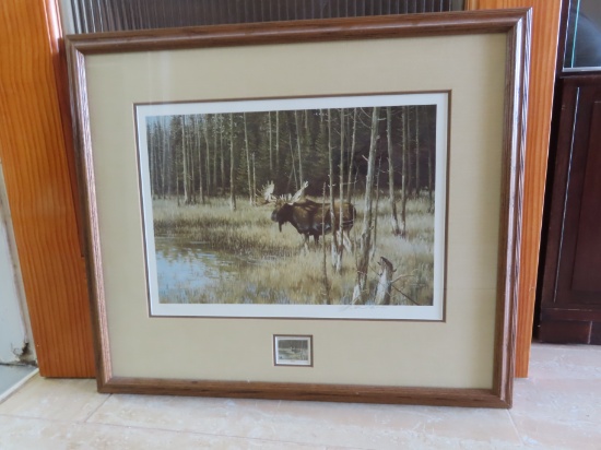 #372/500 22"x25" Framed Print of 1988 Minnesota Conservation Stamp, $49 SHIPPING
