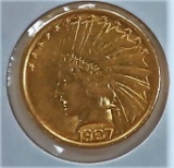 1907 GOLD $10 Indian Head Eagle. $845.97 Melt Value on 9-24-21. .48375 oz pure gold.