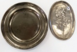 TWO (2) OLD Pieces of Pewter for One Money: 8.375