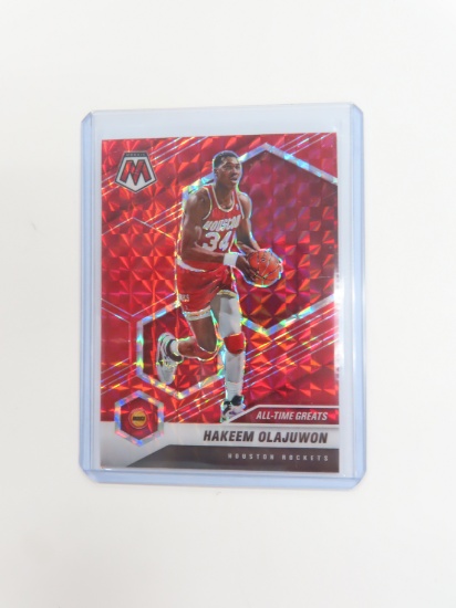 2020-21 Panini Mosaic Prizm # 284, Hakeem Olajuwon, All Time Greats, Red