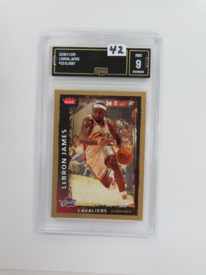 2008 Fleer #23 Glossy, Lebron James. GMA Graded 9