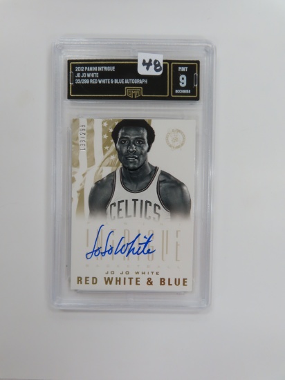 #33/299 Jo Jo White SIGNED 2012 Panini Intrigue, RWB. GMA Graded 9